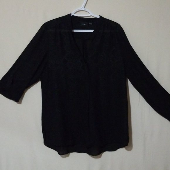 Black Sheer Fullsleeve Blouse - Picture 5 of 6